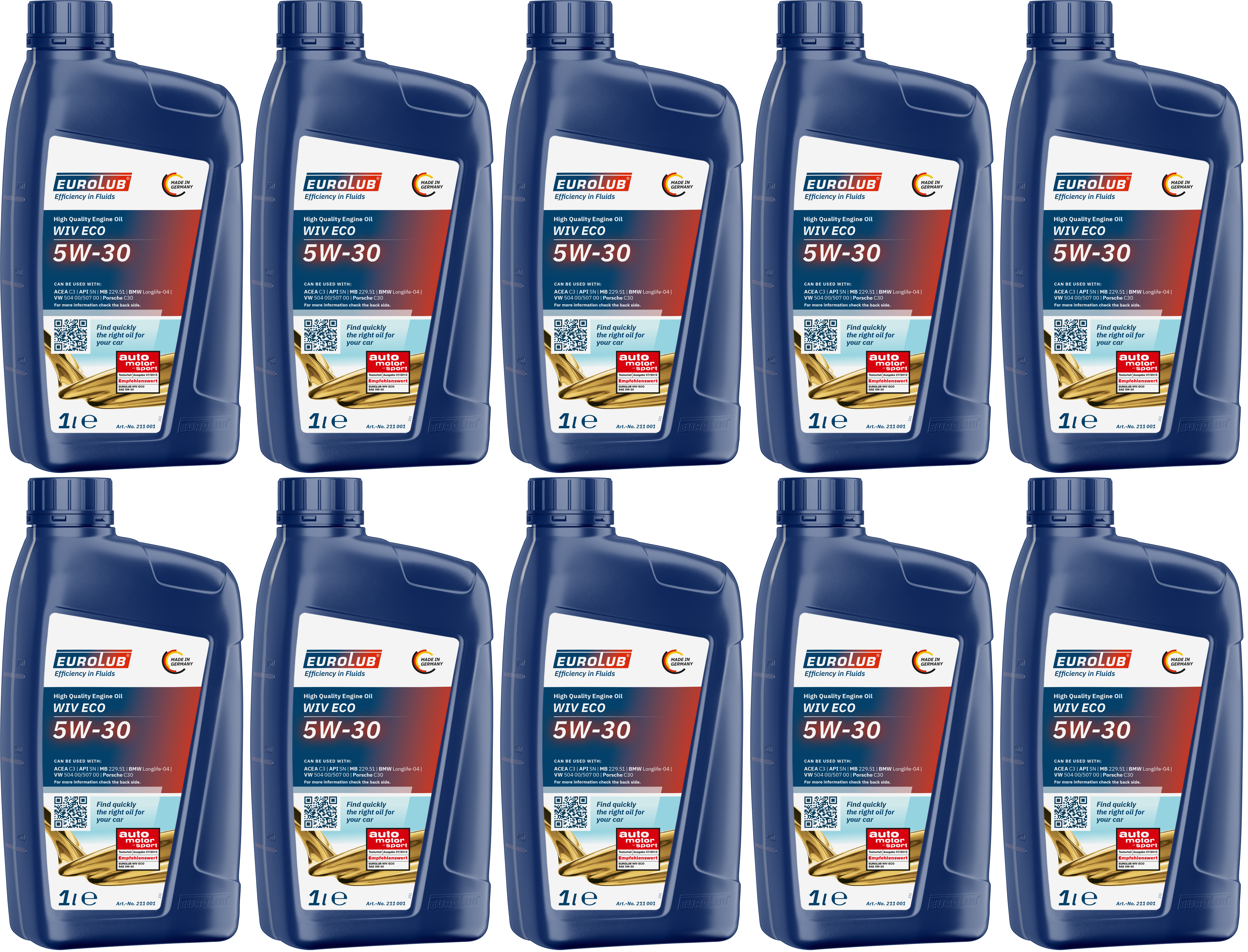 EUROLUB WIV ECO 5W-30 Motoröl 10x 1l = 10 Liter